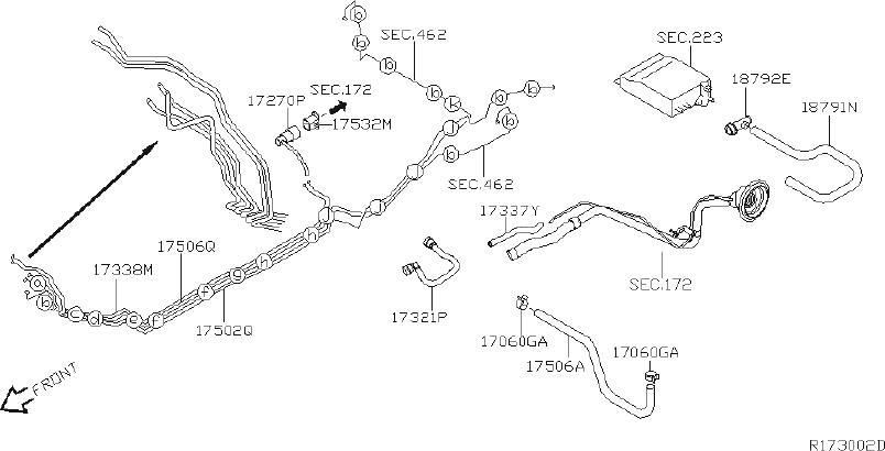 Nissan Altima Evaporative Emissions System Lines. FUEL, PIPING, BRAKE